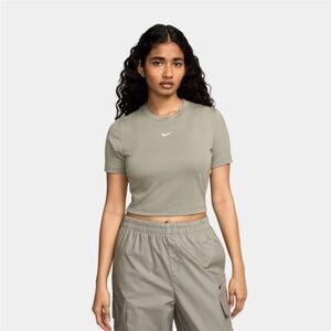 Nike Olive Green Cropped Tee and Skirt Set